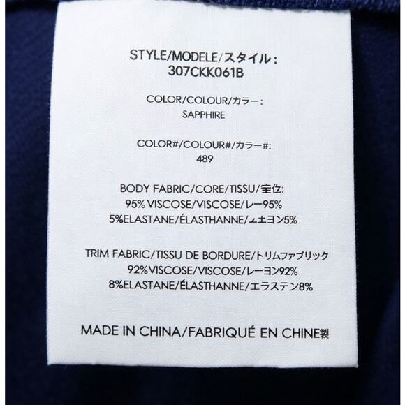 Michael Kors Bell-Sleeve Top True Navy Blue Small Quiet Luxury Minimalist - Picture 4 of 5